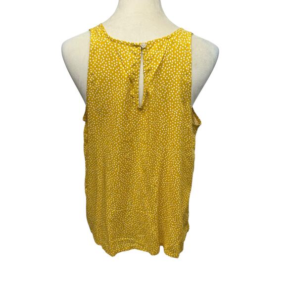 Fall Layers Mustard Polka Dot Blouse Old Navy‎ Sleeveless Chic Size L - Picture 3 of 6